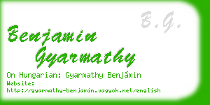 benjamin gyarmathy business card